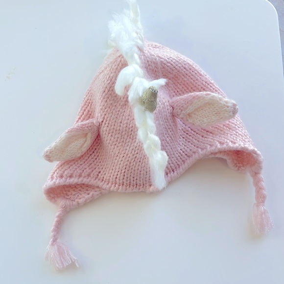 HOST PICK BNWOT MUD PIE UNICORN PINK KNIT HAT - Picture 2 of 3